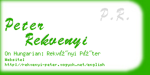peter rekvenyi business card